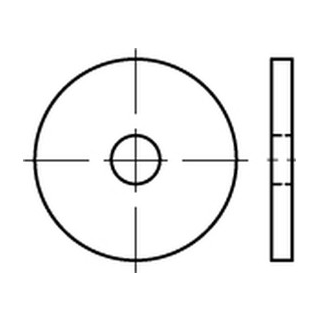 25 Stück, DIN 1052 A2  Scheiben für Holzverbinder, starke, runde Ausführung - Abmessung: 22 x 80 x 8