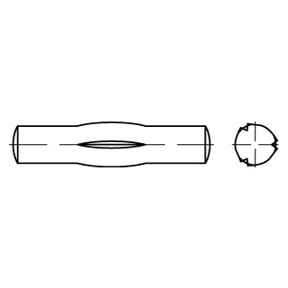 25 Stück, DIN 1475 1.4305 Knebelkerbstifte - Abmessung: M 10 x 40