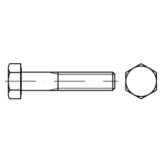 50 Stück, ISO 4014 A4-80 Sechskantschrauben mit Schaft - Abmessung: M 14 x 45