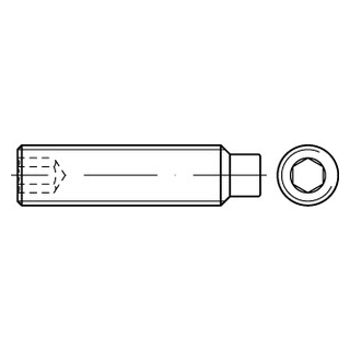 200 Stück, ISO 4028 A4 Gewindestifte mit Zapfen und Innensechskant - Abmessung: M 8 x 55