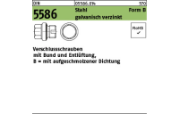 25 Stück, DIN 5586 Stahl Form B galvanisch verzinkt verschlussschrauben m. Bund, Entlüftung und aufgeschmolzener Dichtung - Abmessung: BG 1 1/2 A