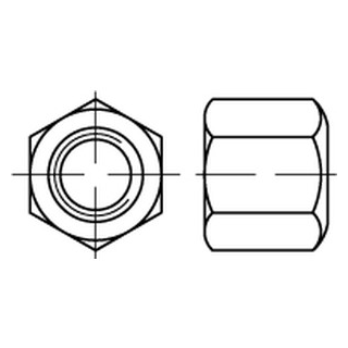 50 Stück, DIN 6330 A4 Form B Sechskantmuttern m. einer Höhe von 1,5 d mit kugeliger und ebener Auflagefläche - Abmessung: BM 6 SW 10