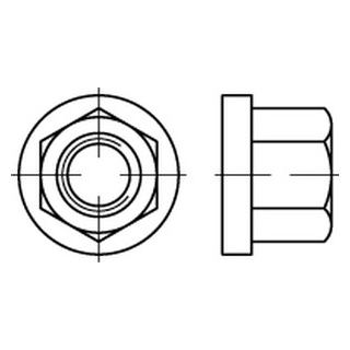 25 Stück, DIN 6331 A2  Sechskantmuttern mit Bund, mit einer Höhe von 1,5d - Abmessung: M 20 SW 30