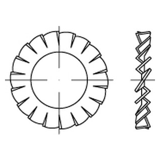 1000 Stück, DIN 6798 1.4571 Form A Fächerscheiben außengezahnt - Abmessung: A 8,4