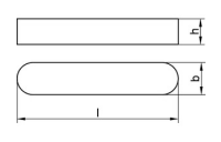 100 Stück, DIN 6885 1.4571 Form A Passfeder, hohe Form, rundstirnig ohne Bohrung(en) - Abmessung: 8 x 7 x 100