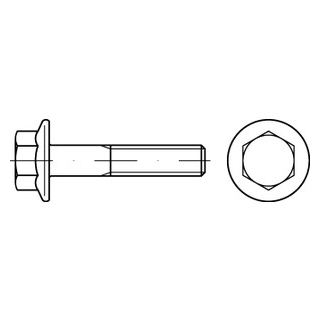 50 Stück, DIN 6921 A2 Sechskantschrauben mit Flansch - Abmessung: M 12 x 80