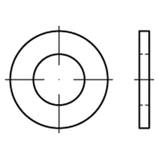 100 Stück, ISO 7089 A2 200 HV Flache Scheiben, normale Reihe, 200 HV - Abmessung: 22 x 39 x 3