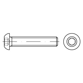 1000 Stück, ISO 7380-1 A2 Flachkopfschrauben mit Innensechskant - Abmessung: M 2,5 x 6