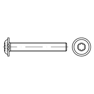 100 Stück, ~ISO 7380-2 A4 Flachkopfschrauben mit Innensechsrund und Bund - Abmessung: M 5 x 80