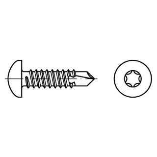 1000 Stück, DIN 7504 A2 Form M Bohrschrauben mit Blechschrauben-Gew., mit Linsenkopf nach DIN 7981, mit ISR - Abmessung: M 2,9 x 13