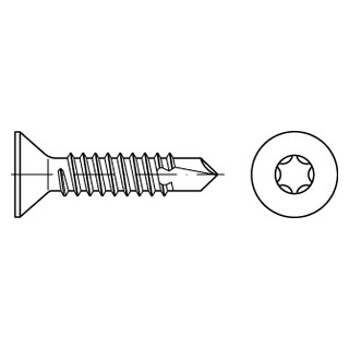 1000 Stück, DIN 7504 1.4006 Form O Bohrschrauben mit Blechschrauben-Gew., mit Senkkopf, ISR - Abmessung: O 3,9 x 16