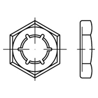 50 Stück, DIN 7967 A4  Sicherungsmuttern (Palmuttern) - Abmessung: M 27