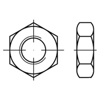 200 Stück, ISO 8675 A2  Niedrige Sechskantmuttern mit Fase und metrischem Feingewinde - Abmessung: M 10 x 1