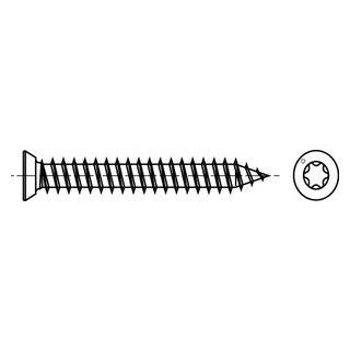 100 Stück, Artikel 9008 A2  FRS-Rahmenschrauben - Kopf 11 mm - Abmessung: 7,5 x 212/137+40, TX30