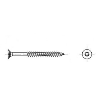 200 Stück, Artikel 9042 A4  Quadra-Speed Senkkopfschrauben mit Schneidkerbe, TX20 - Abmessung: 4.5 x 60/40