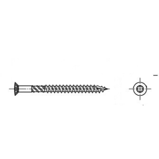 100 Stück, Artikel 9043 A2  T-Drill Liseko-Terrassenbauschrauben, Schneidkerbe, TX25 - Abmessung: 5 x 50/32