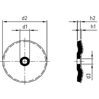 500 Stück, Artikel 9055 A2  Dichtscheiben für Senkschrauben mit grauem EPDM - Abmessung: 5,2 x 25 x 1,5