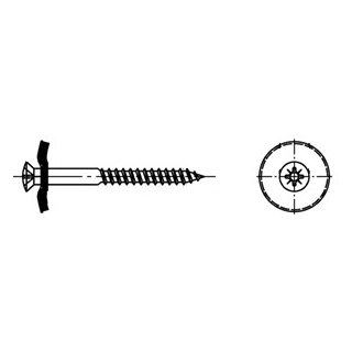 100 Stück, Artikel 9168 A2 Spenglerschrauben 2tlg. mit Dichtscheibe 20 mm, Kreuzschlitz Pozi (PZ)  - Abmessung: 4,5 x 30