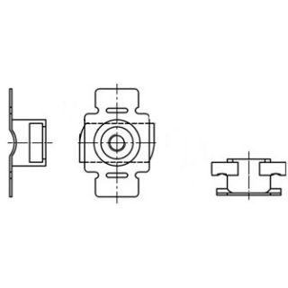 100 Stück, Artikel 9199 A2  Schienenmuttern Typ 41/41 Teilverzahnung, s = 6 mm - Abmessung: M 8