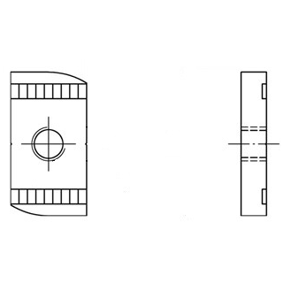 100 Stück, Artikel 9199 A4  Schienenmuttern Typ 41/41 Teilverzahnung, s = 8 mm - Abmessung: M 10