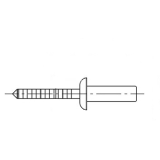 500 Stück, ISO 16585 A2/SSt  - Blindnieten mit Flachkopf und gerilltem Nietdorn - Abmessung: 3,2 x 10