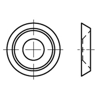 200 Stück, NF E 27-619 1.4305  - Rosetten, aus Vollmetall gedreht - Abmessung: 3,5 x 6,5 x 2