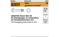 1 Stück, Artikel 82031 Stahl HB galvanisch verzinkt LINDAPTER-HOLLO-BOLT HB f. Befestigungen an Hohlprofilen, mit Sechskantschraube - Abmessung: HB 08-3 ( 90/60)