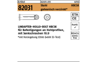 1 Stück, Artikel 82031 Stahl HBCSK galvanisch verzinkt LINDAPTER-HOLLO-BOLT HBCSK für Befest. an Hohlprofilen, mit Senkschrauben - Abmessung: HBCSK 10-1 ( 50/22)