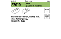 100 Stück, Artikel 87010 Stahl für Profil 5 galvanisch verzinkt Muttern für T-Nuten ohne Führungssteg, mit Kugel - Abmessung: 5 mm, M 5