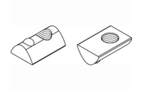 100 Stück, Artikel 87010 Stahl für Profil 5 galvanisch verzinkt Muttern für T-Nuten ohne Führungssteg, mit Kugel - Abmessung: 5 mm, M 5