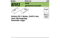 1000 Stück, Artikel 87012 Stahl für Profil 8 galvanisch verzinkt Muttern für T-Nuten ohne Führungssteg, mit Kugel - Abmessung: 8 mm, M 6