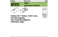 1000 Stück, Artikel 87012 Stahl für Profil 8 galvanisch verzinkt Muttern für T-Nuten ohne Potentialausgl. mit Führungssteg und Kugel - Abmessung: 8 mm, M 6