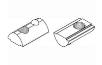 1000 Stück, Artikel 87012 Stahl für Profil 8 galvanisch verzinkt Muttern für T-Nuten ohne Potentialausgl. mit Führungssteg und Kugel - Abmessung: 8 mm, M 6