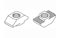 100 Stück, Artikel 87014 Stahl für Profil 8 galvanisch verzinkt Hammermuttern für T-Nuten mit Bremsmoment, niedrige Form - Abmessung: 8 mm, M 5