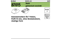 100 Stück, Artikel 87015 Stahl für Profil 10 galvanisch verzinkt Hammermuttern für T-Nuten ohne Bremsmoment, niedrige Form - Abmessung: 10 mm, M 8