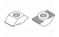 100 Stück, Artikel 87015 Stahl für Profil 10 galvanisch verzinkt Hammermuttern für T-Nuten ohne Bremsmoment, niedrige Form - Abmessung: 10 mm, M 8