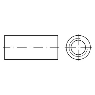 100 Stück, Artikel 9070 A2  Rundmuffen, Aussendurchmesser 10 mm - Abmessung: 6 x 20