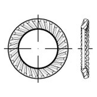 500 Stück, Artikel 88120 A2 Form, S SCHNORR-Sperrzahnscheiben, beidseitig gezahnt , Form "S" - Abmessung: 14