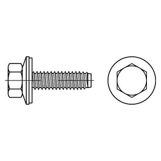 200 Stück, Artikel 9057 A2 Form BZ Fassadenbauschraube mit montierter Dichtscheibe 16 mm, mit Zapfen - Abmessung: 6,3 x 38