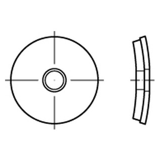 1000 Stück, Artikel 9055 A4  Dichtscheiben, gewölbte Metallscheiben mit aufvukanisierter Dichtungslage - Abmessung: 10,5 x 25 x 1