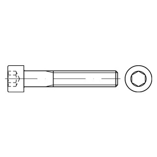 5 St. ISO 4762/DIN 912/DIN 912 A 2 - 70 Zylinderschrauben mit Innensechskant - Abmessung: M 10 x 12