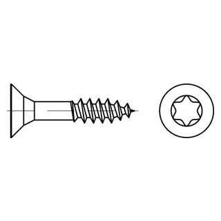 5 St. Artikel 89098 A2 CE Seko-ISR-Tg Spanplattenschrauben, Senkkopf, Innensechsrund, Tg - Abmessung: 5 x 45 -T25