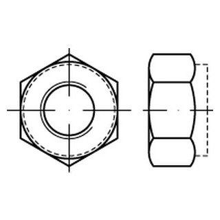 25 St. ISO 7040 (ähnl. DIN 982) 8 galvanisch verzinkt Sechskantmuttern mit Klemmteil, mit nichtmetallischem Einsatz, hohe Form - Abmessung: M 4