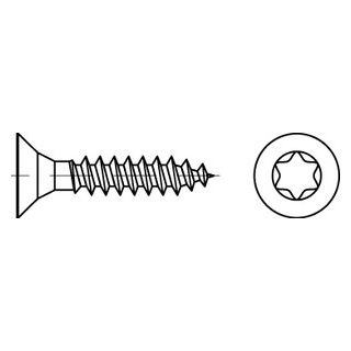 25 St. Artikel 89098 A2 CE Seko-ISR Spanplattenschrauben mit Vollgew., Senkkopf, Innensechsrund - Abmessung: 3 x 20 -T10