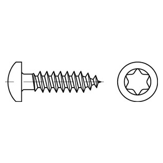 100 St. Artikel 89096 Stahl CE Ruko-ISR galvanisch verzinkt Spanplattenschrauben, Halbrundkopf, ISR = Innensechsrund - Abmessung: 3 x 25 -T10